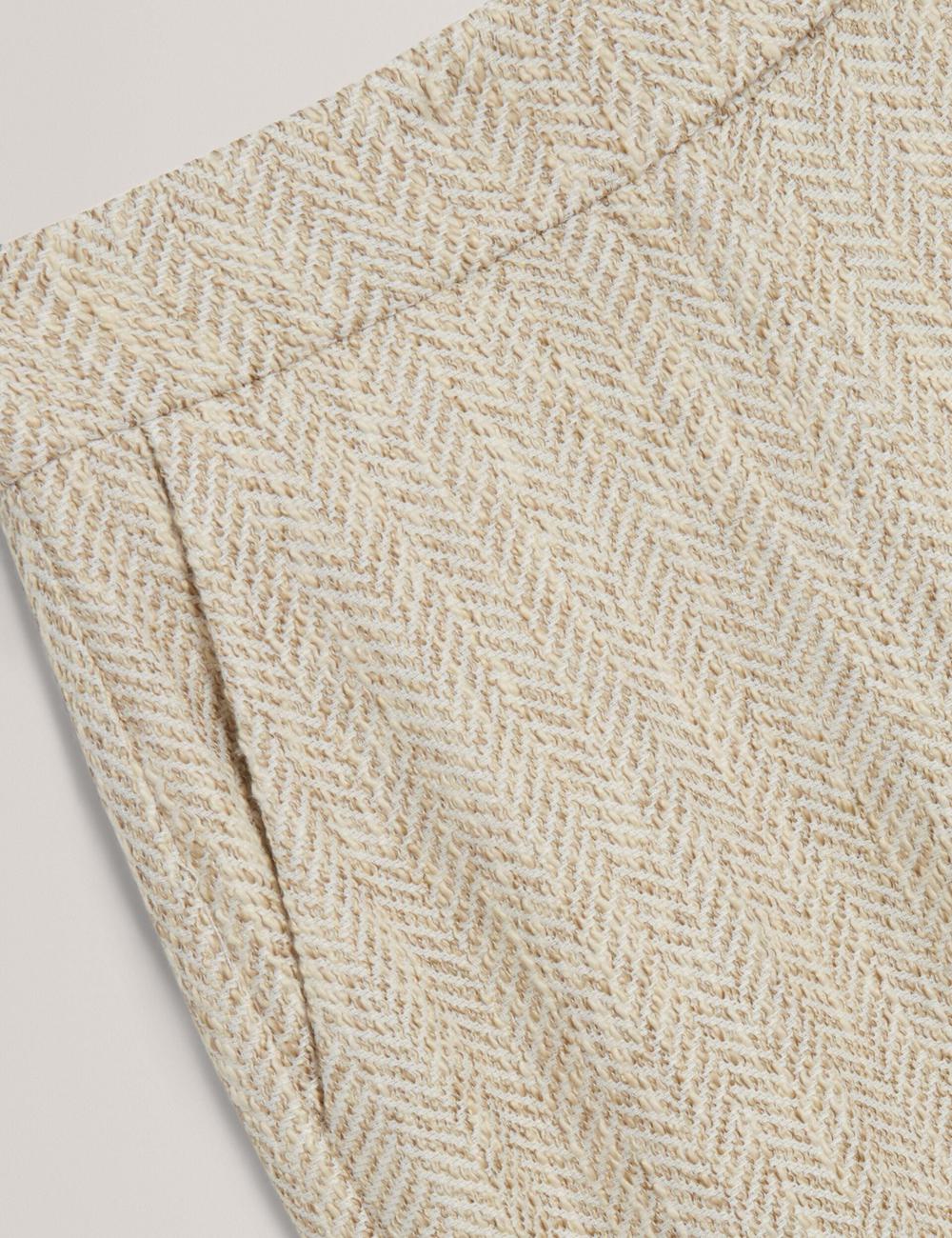 Ivory Women Ted Baker VULPAT - Boucle Herringbone Wide Leg Tailored Trousers | NZ  CEUF-42185