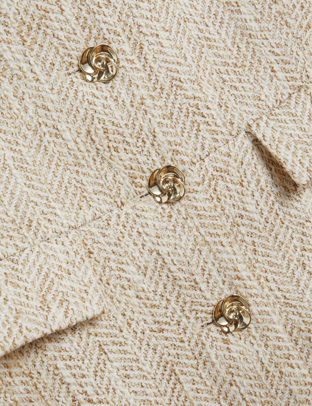 Ivory Women Ted Baker VULPAW - Boucle Herringbone Fitted Suit Waistcoat | NZ  XSRP-42693