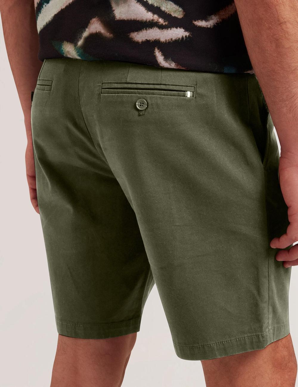 Khaki Men Ted Baker BARNHAM - Regular Fit Cotton Blend Chino Shorts | NZ  STZU-38569