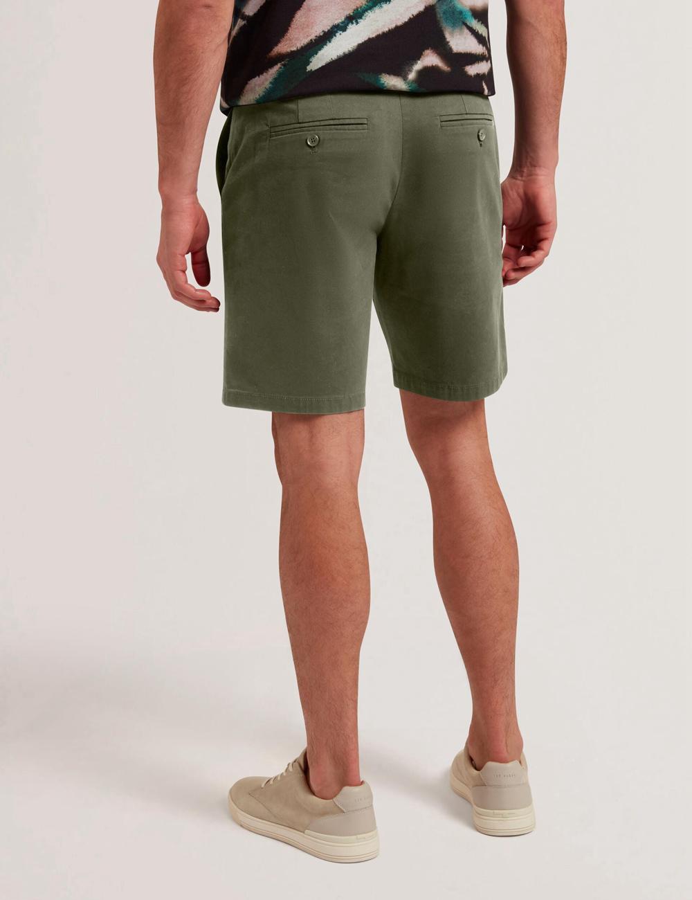 Khaki Men Ted Baker BARNHAM - Regular Fit Cotton Blend Chino Shorts | NZ  STZU-38569
