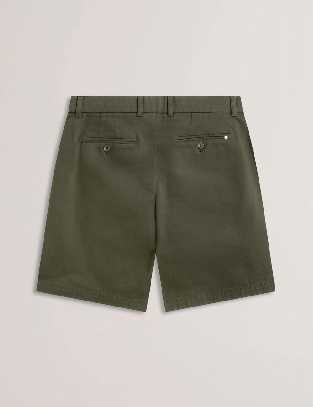 Khaki Men Ted Baker BARNHAM - Regular Fit Cotton Blend Chino Shorts | NZ  STZU-38569