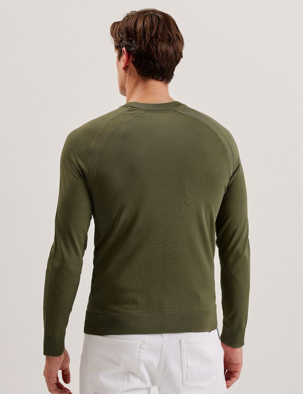 Khaki Men Ted Baker MAYWO - Saddle Shoulder Crew Neck Jumpers | NZ  WDNK-85413