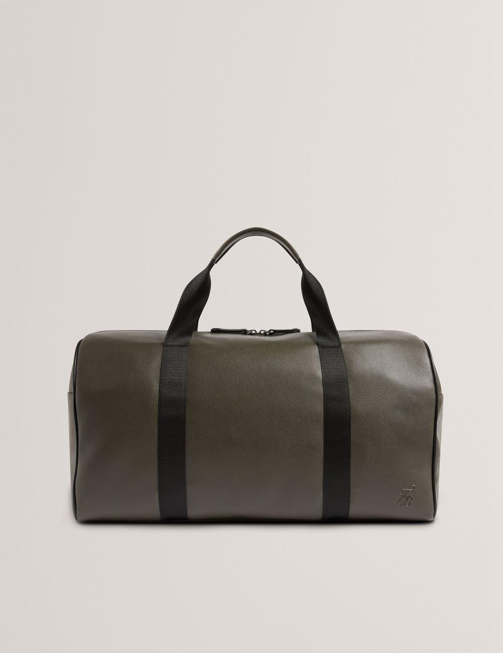 Khaki Men Ted Baker TAISON - Pebbled Faux Leather Holdall Bags | NZ  DMGK-98054