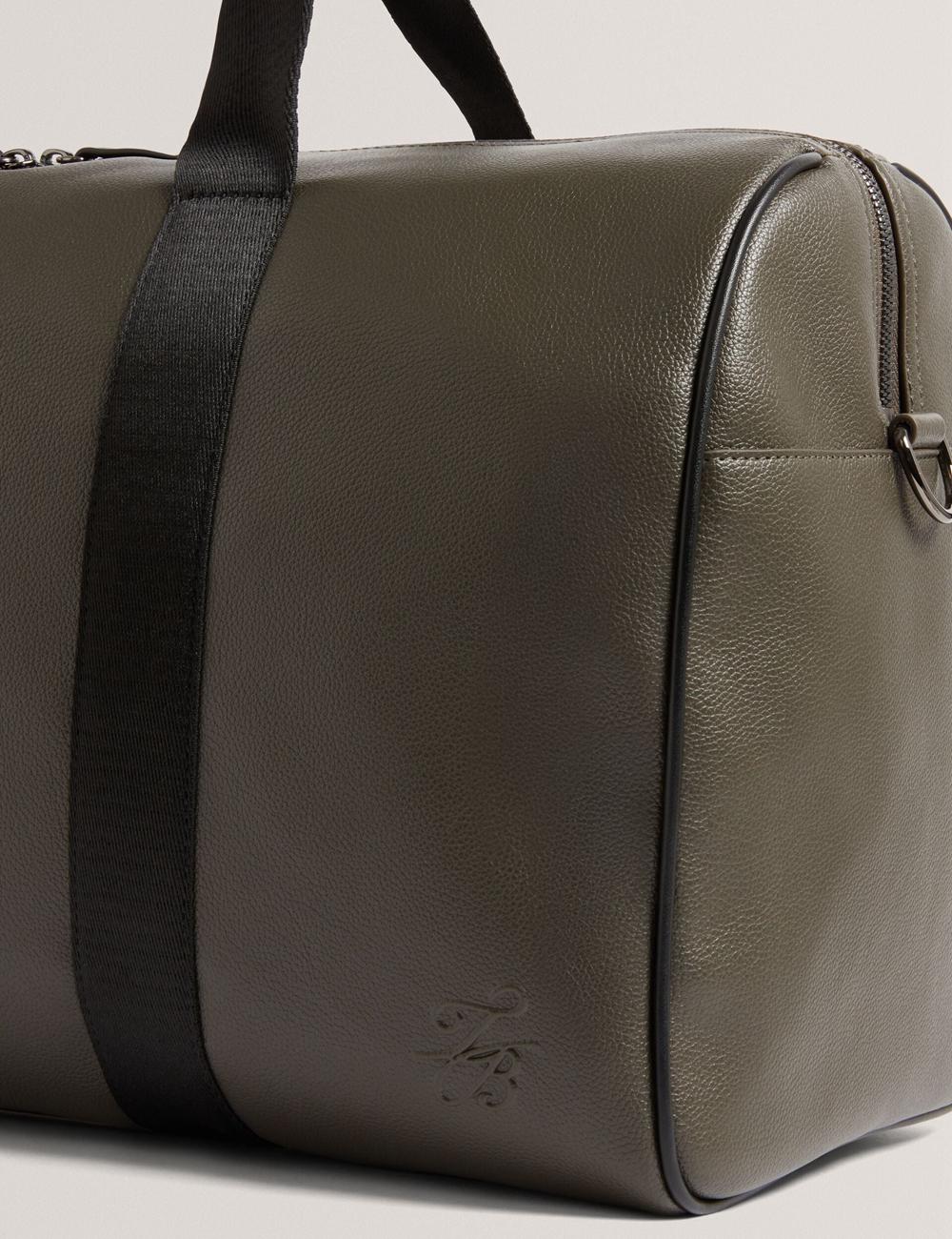 Khaki Men Ted Baker TAISON - Pebbled Faux Leather Holdall Bags | NZ  DMGK-98054