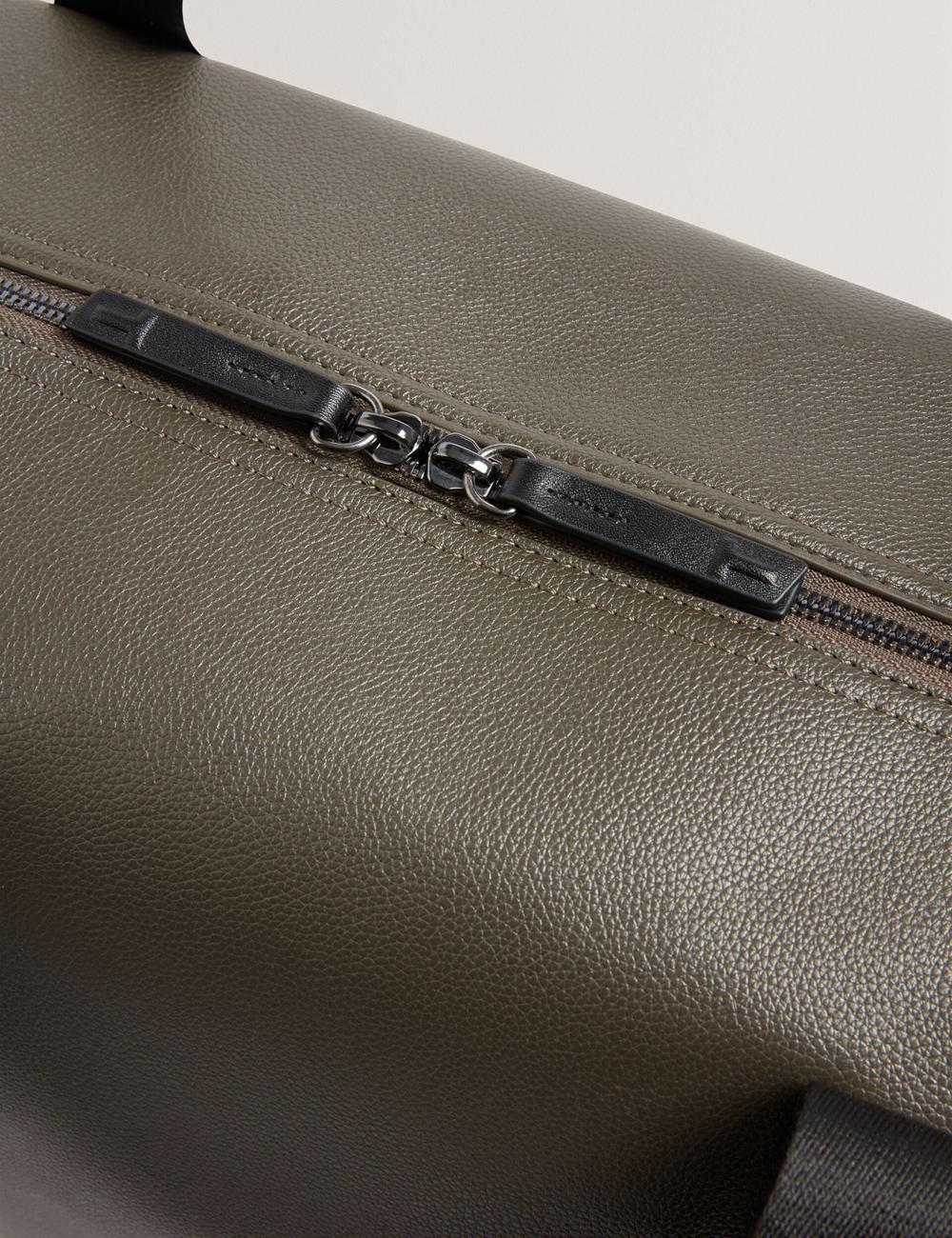 Khaki Men Ted Baker TAISON - Pebbled Faux Leather Holdall Bags | NZ  DMGK-98054