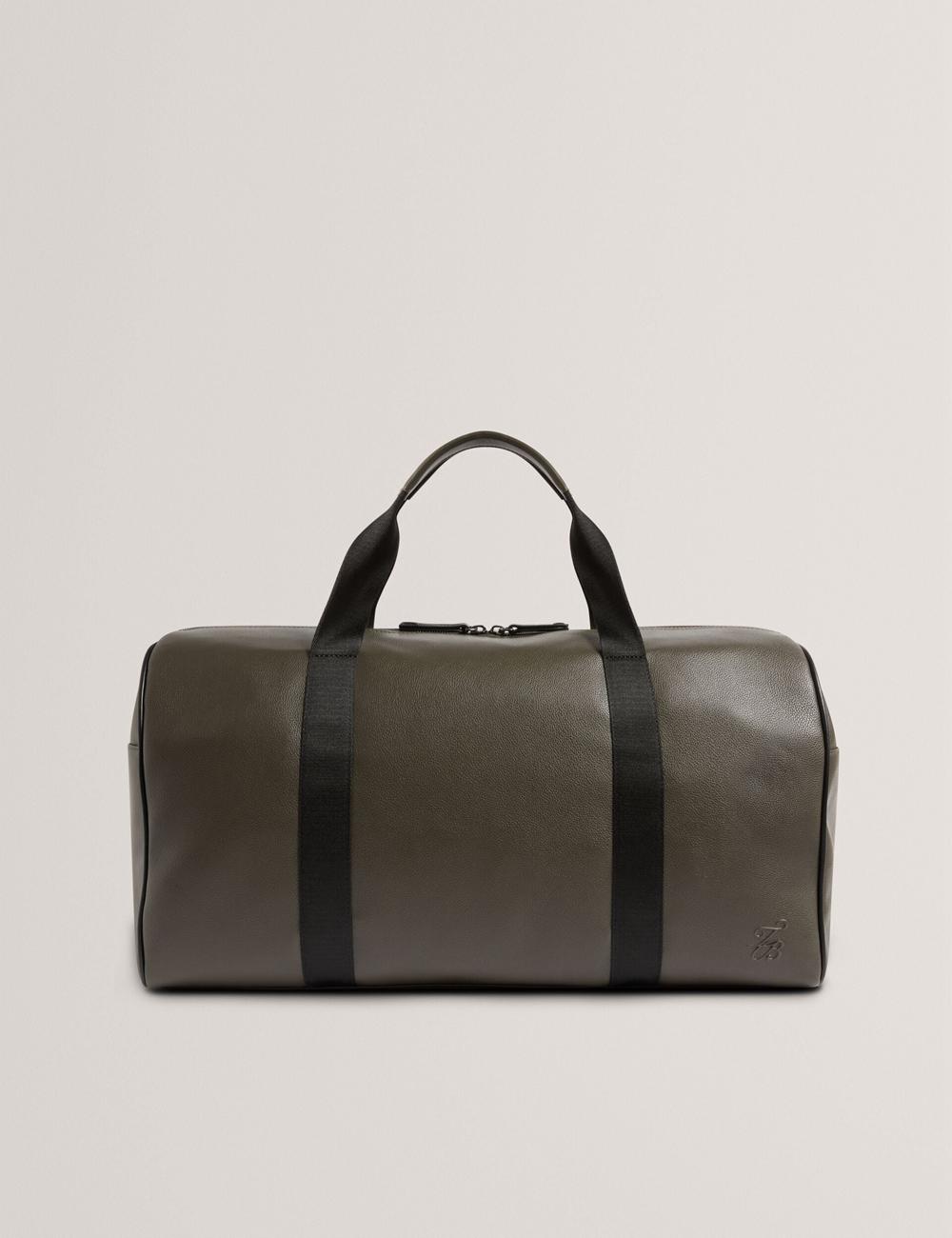 Khaki Men Ted Baker TAISON - Pebbled Faux Leather Holdall Bags | NZ  DMGK-98054