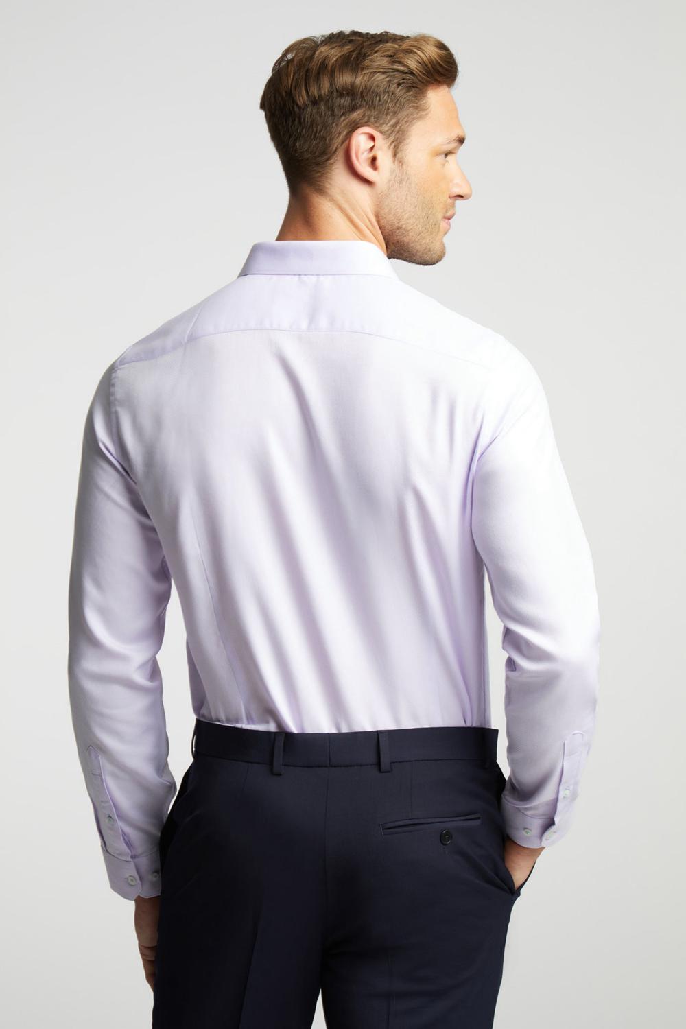 Lilac Men Ted Baker DALTON - Dobby Textured Cotton Slim Fit Formal Shirts | NZ  EMRV-69125