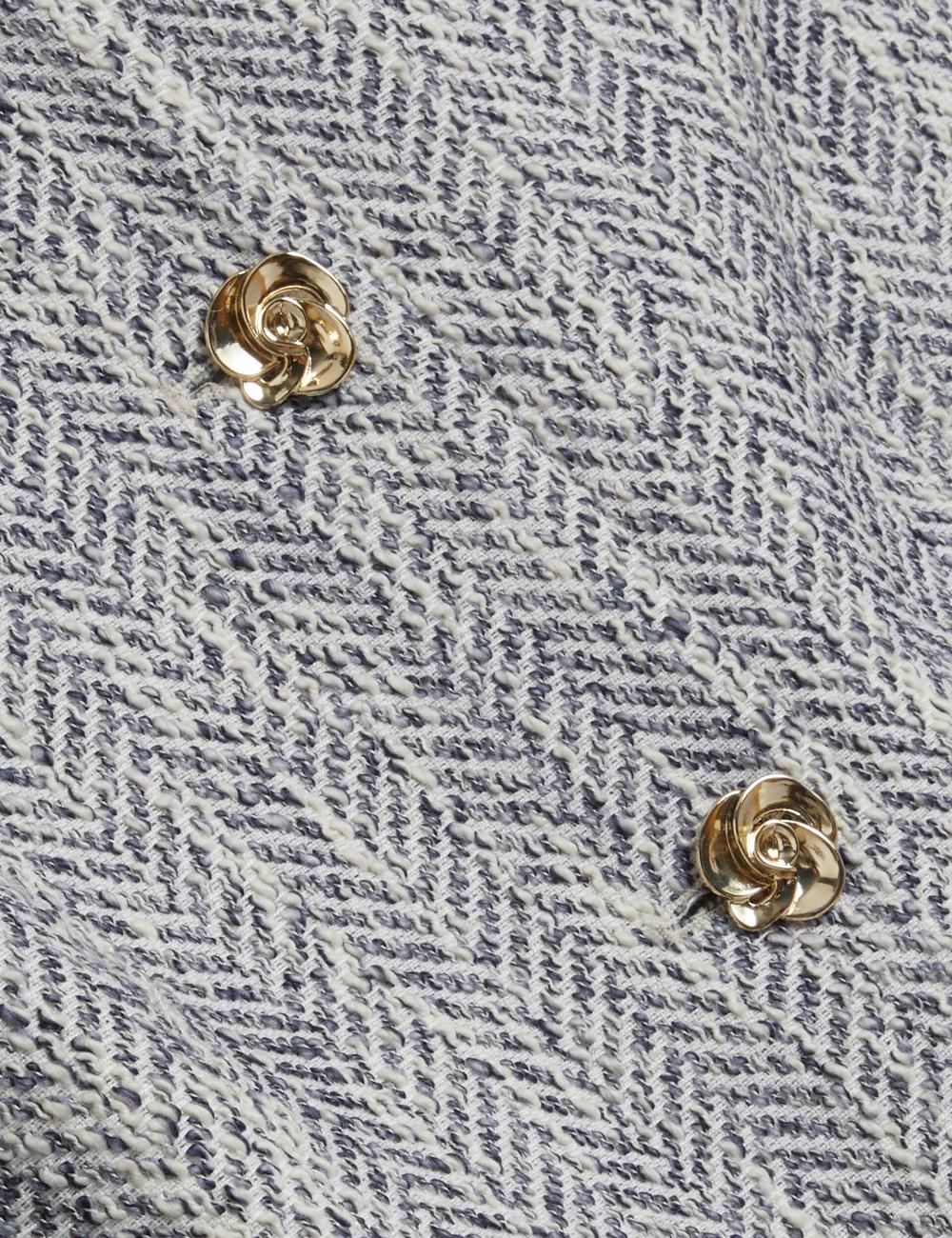 Lt-Blue Women Ted Baker VULPA - Boucle Button-Up Cropped Tailored Jackets | NZ  OKRM-62470