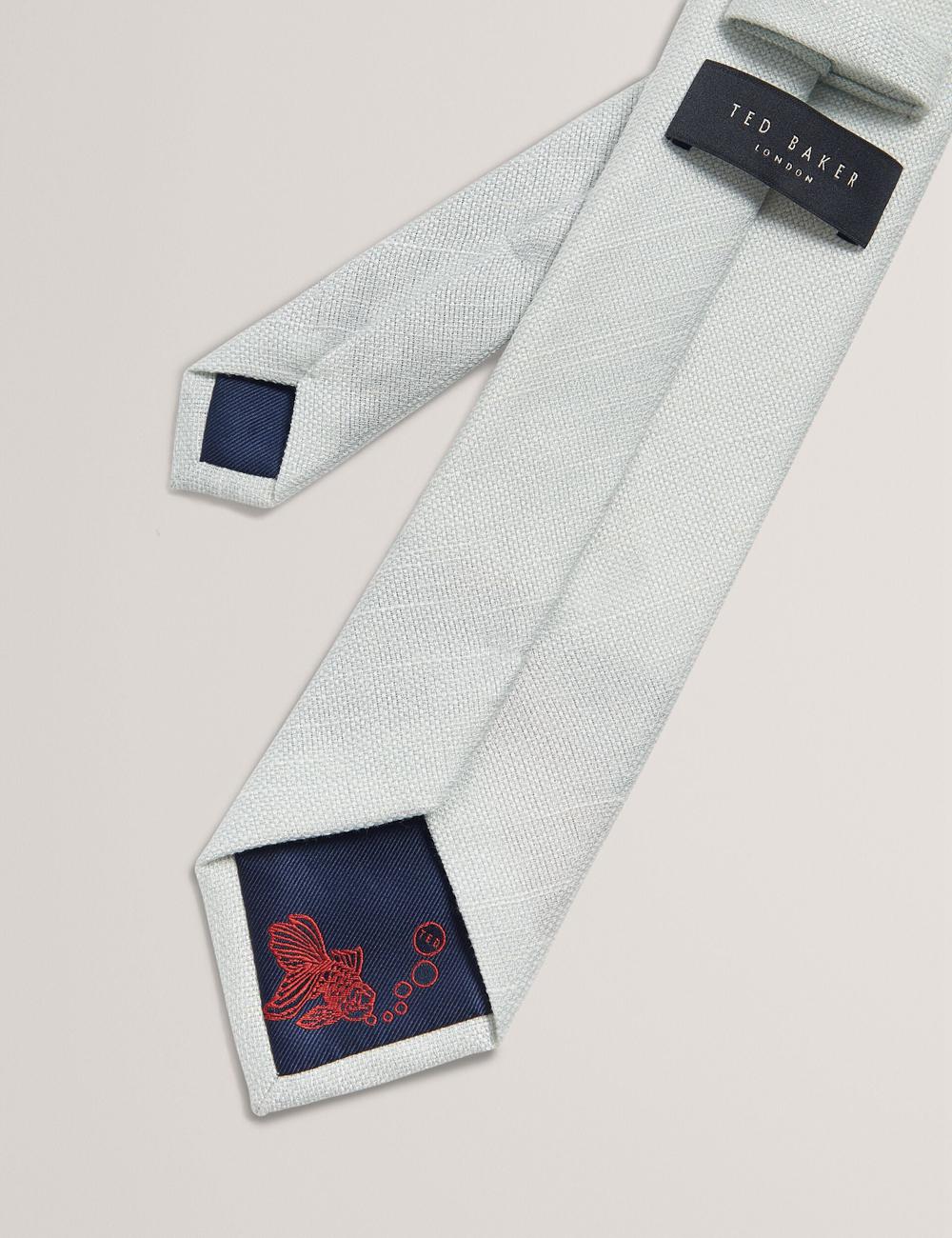 Lt-Green Men Ted Baker HAWKWEL - Linen Blend Woven Texture Ties | NZ  TESY-36809