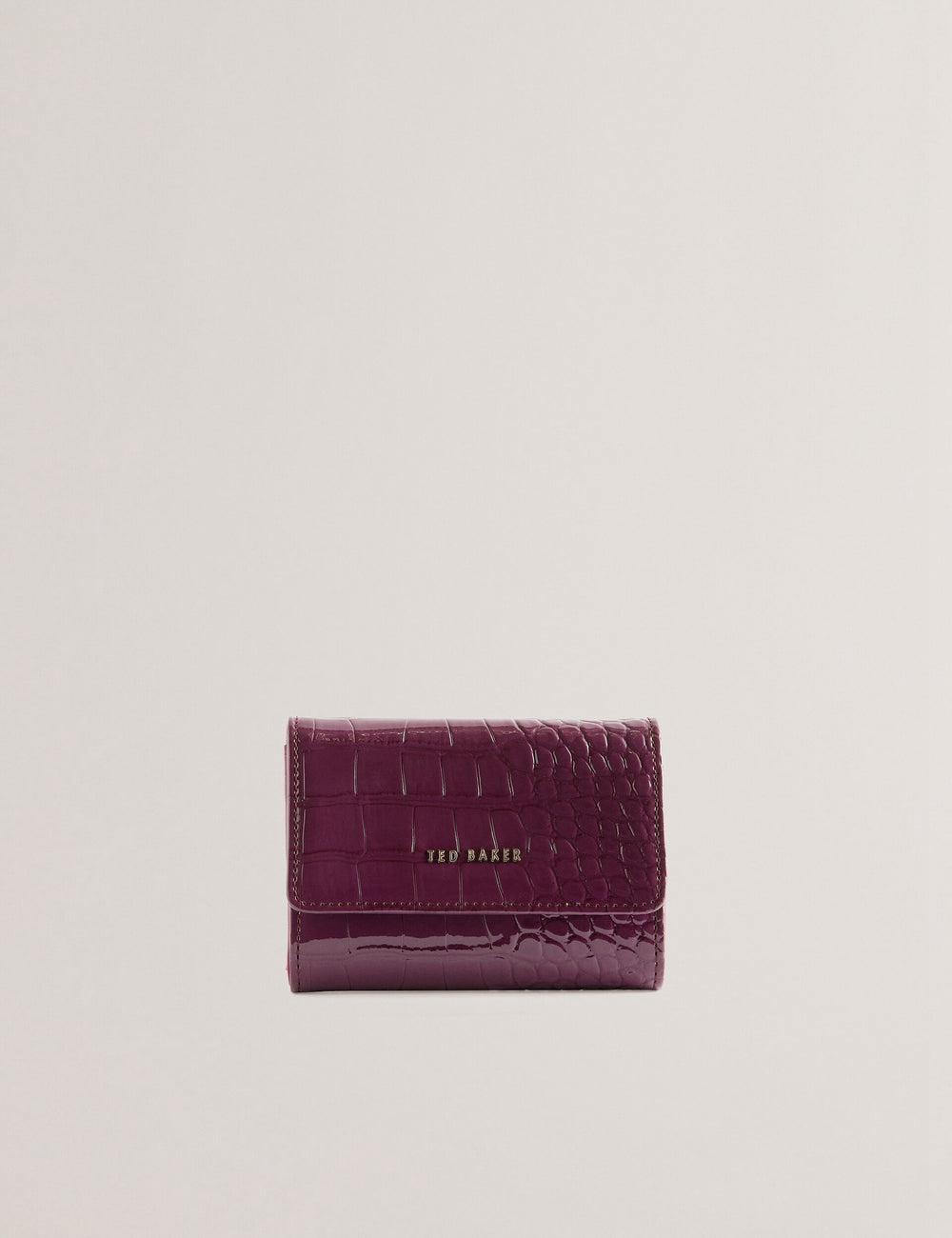 Maroon Women Ted Baker CONILYA - Croc Texture Fold Over Coin Purses | NZ  ZOKP-69470
