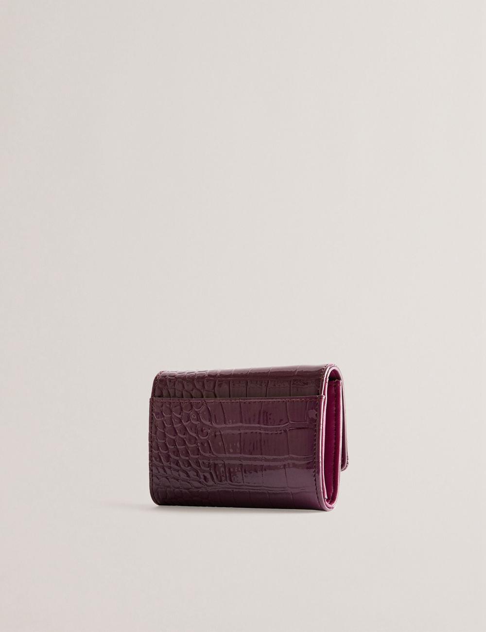 Maroon Women Ted Baker CONILYA - Croc Texture Fold Over Coin Purses | NZ  ZOKP-69470