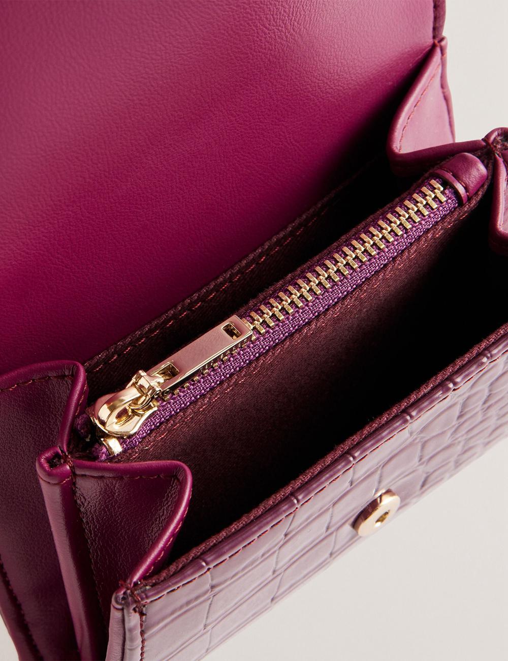 Maroon Women Ted Baker CONILYA - Croc Texture Fold Over Coin Purses | NZ  ZOKP-69470