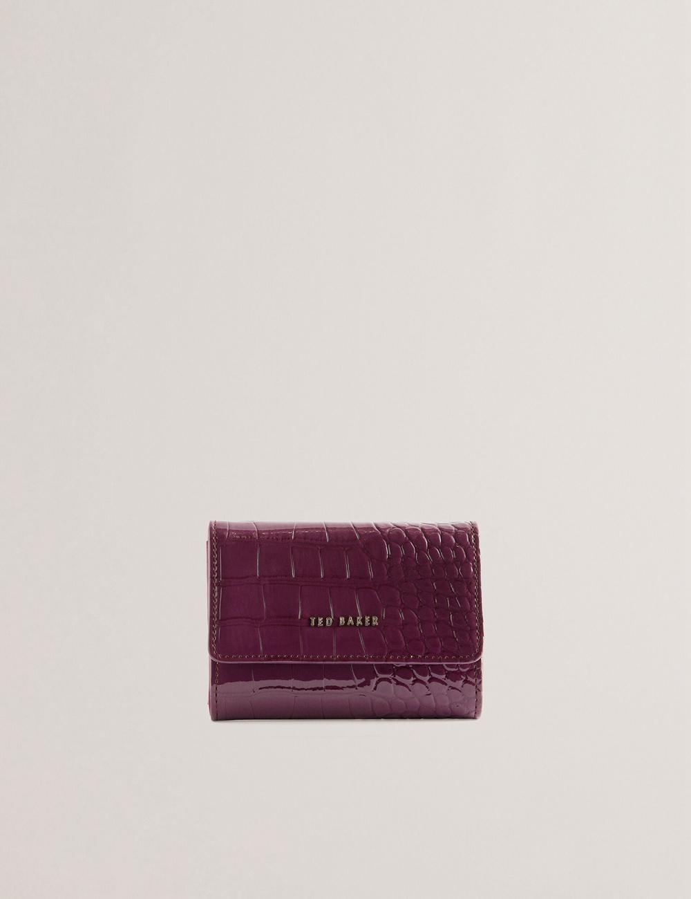 Maroon Women Ted Baker CONILYA - Croc Texture Fold Over Coin Purses | NZ  ZOKP-69470