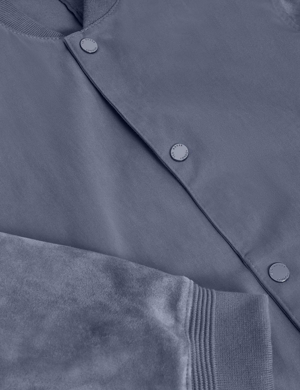 Mid-Blue Men Ted Baker LIAMS - Cotton Twill & Suede Bomber Jackets | NZ  TCBS-68253