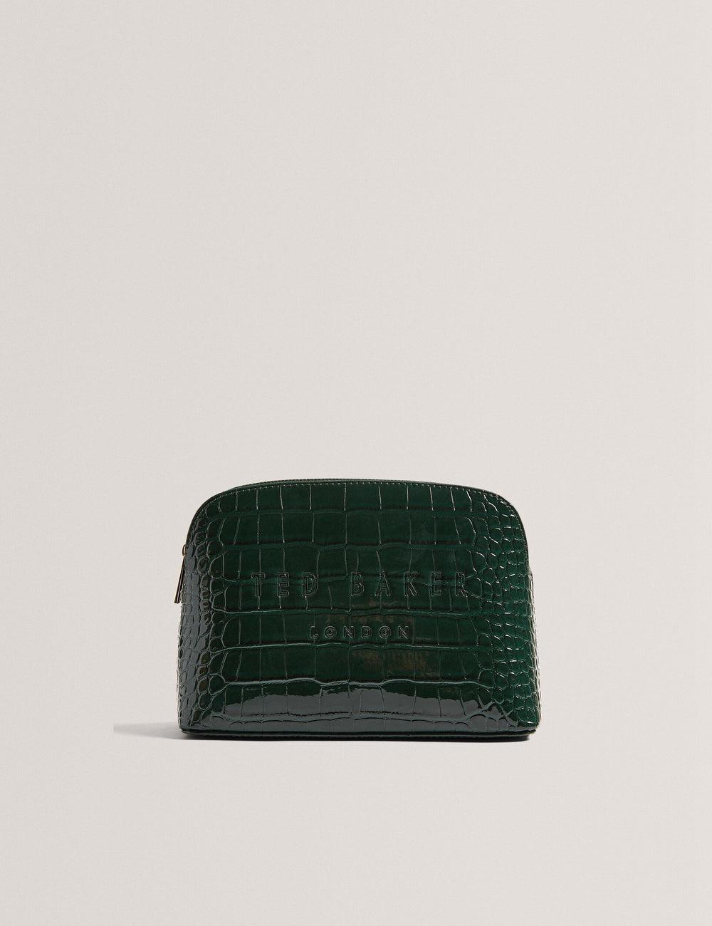 Mid-Green Women Ted Baker CROCALA - Croc Effect Faux Leather Make-Up Bags | NZ  MGXL-30527