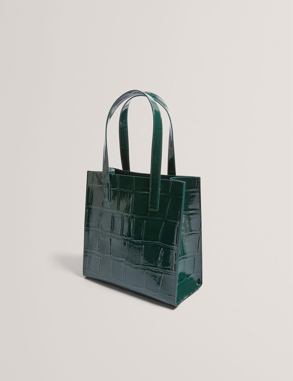 Mid-Green Women Ted Baker REPTCON - Croc Effect Small Tote Bags | NZ  ZTPK-34965