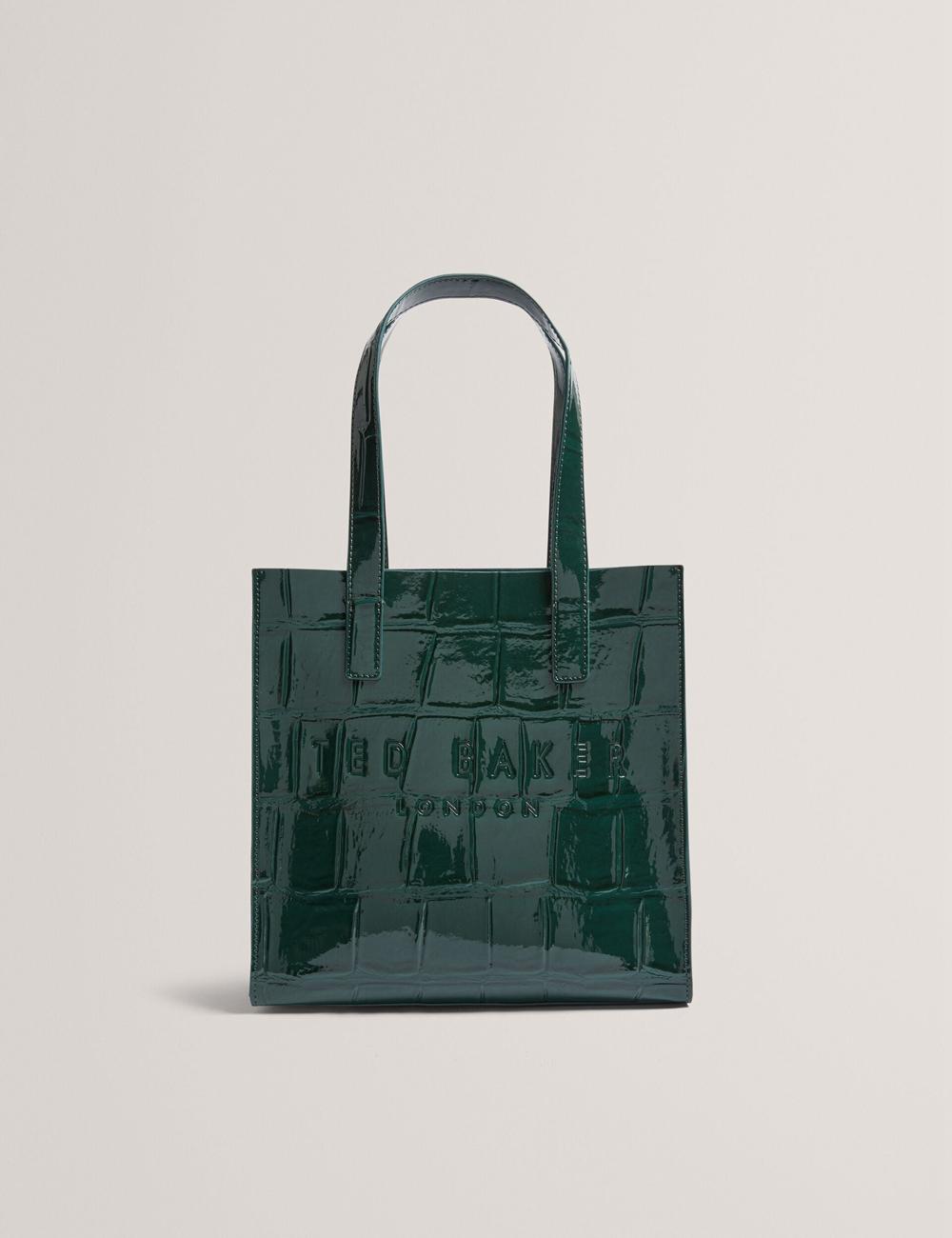 Mid-Green Women Ted Baker REPTCON - Croc Effect Small Tote Bags | NZ  ZTPK-34965