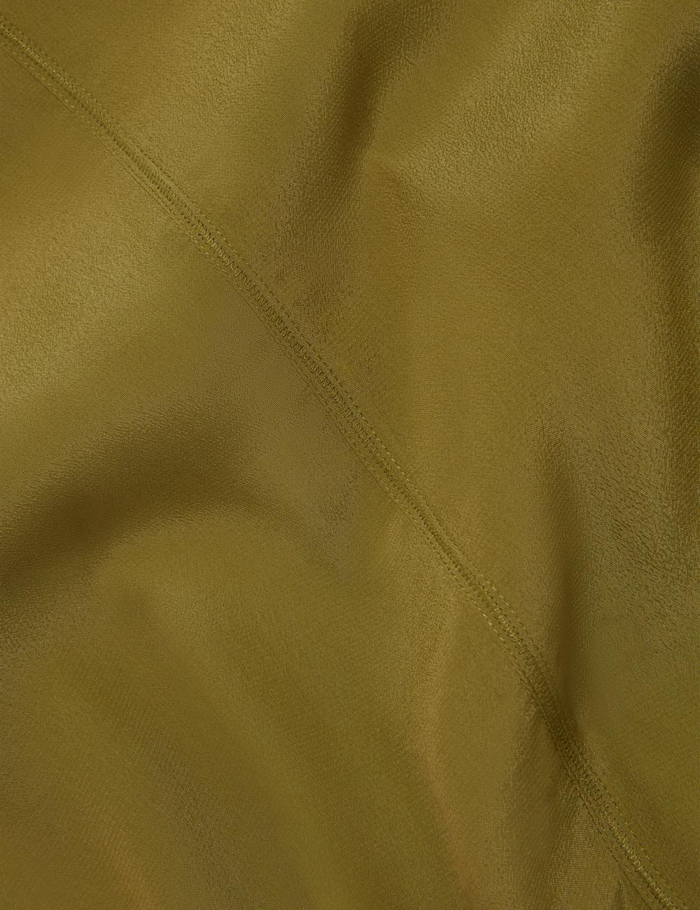 Mid-Green Women Ted Baker SHAMRA - Silk Blend Seam Detail Tops | NZ  YRBT-14935
