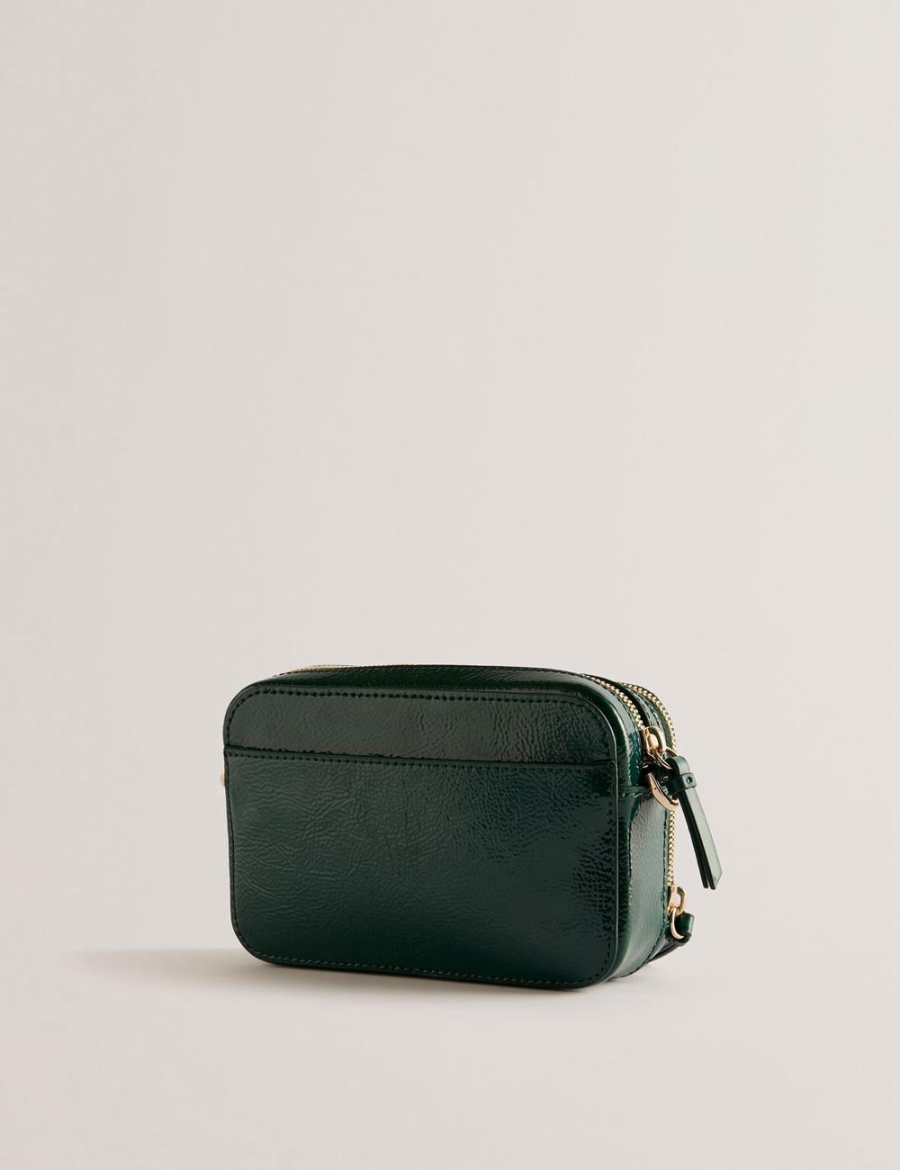 Mid-Green Women Ted Baker STUNWA - Patent Leather Webbing Camera Camera Bag | NZ  VMXZ-85127