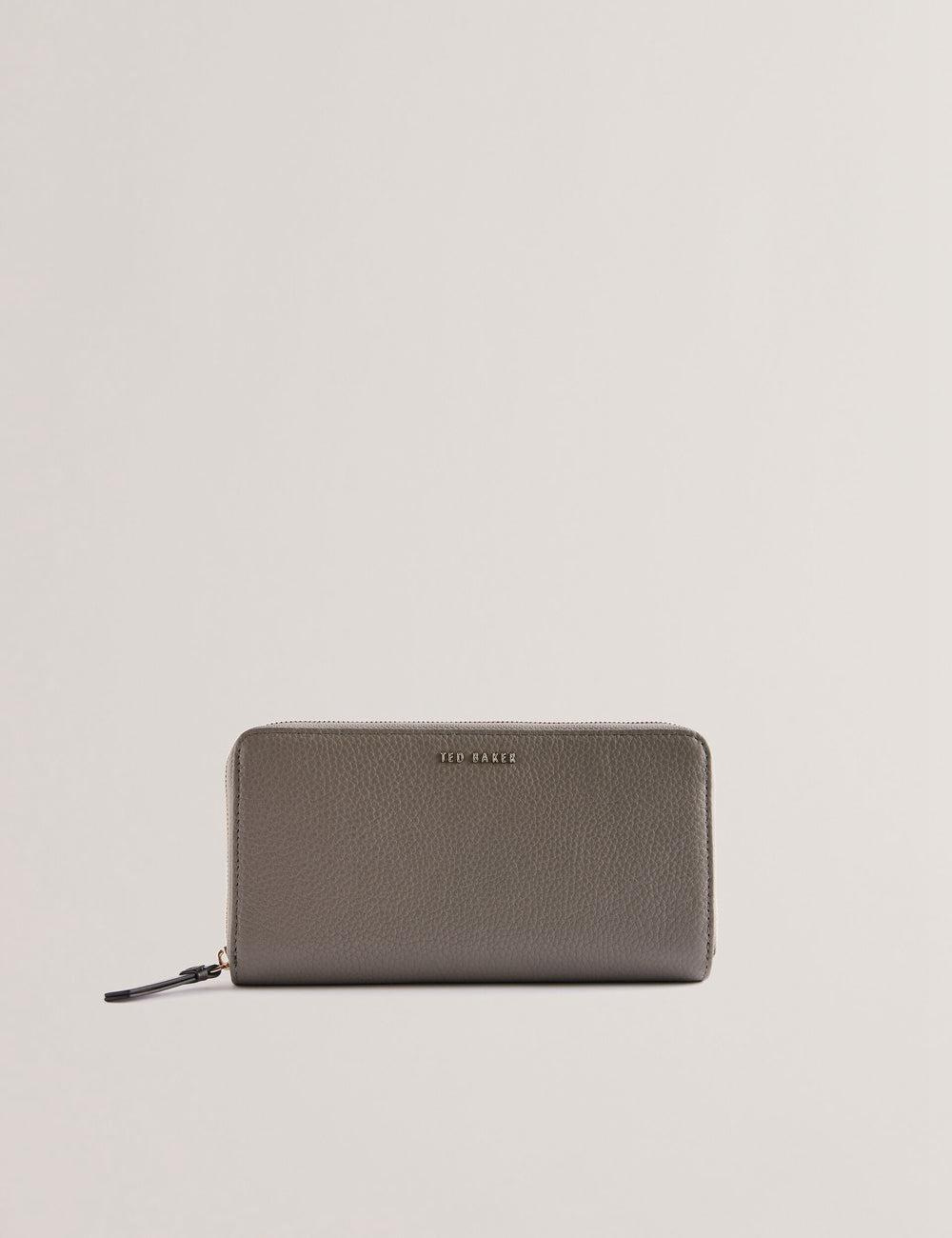 Mid-Grey Women Ted Baker DALIEA - Large Textured Leather Zip Around Purses | NZ  WLTC-94065