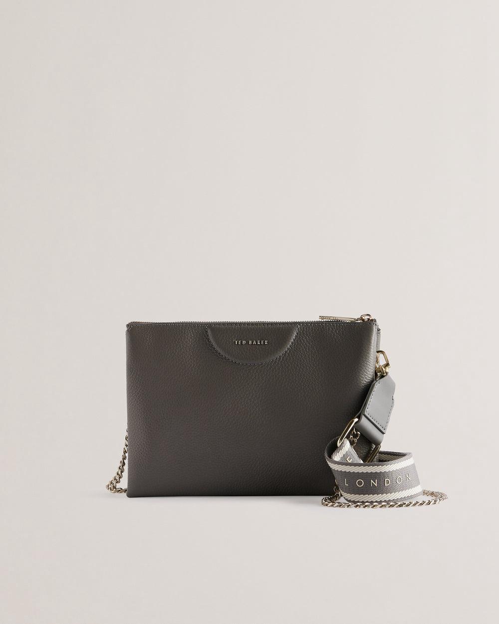 Mid-Grey Women Ted Baker ESILLE - Branded Webbing Crossbody Leather Crossbody Bags | NZ  GLUC-72498