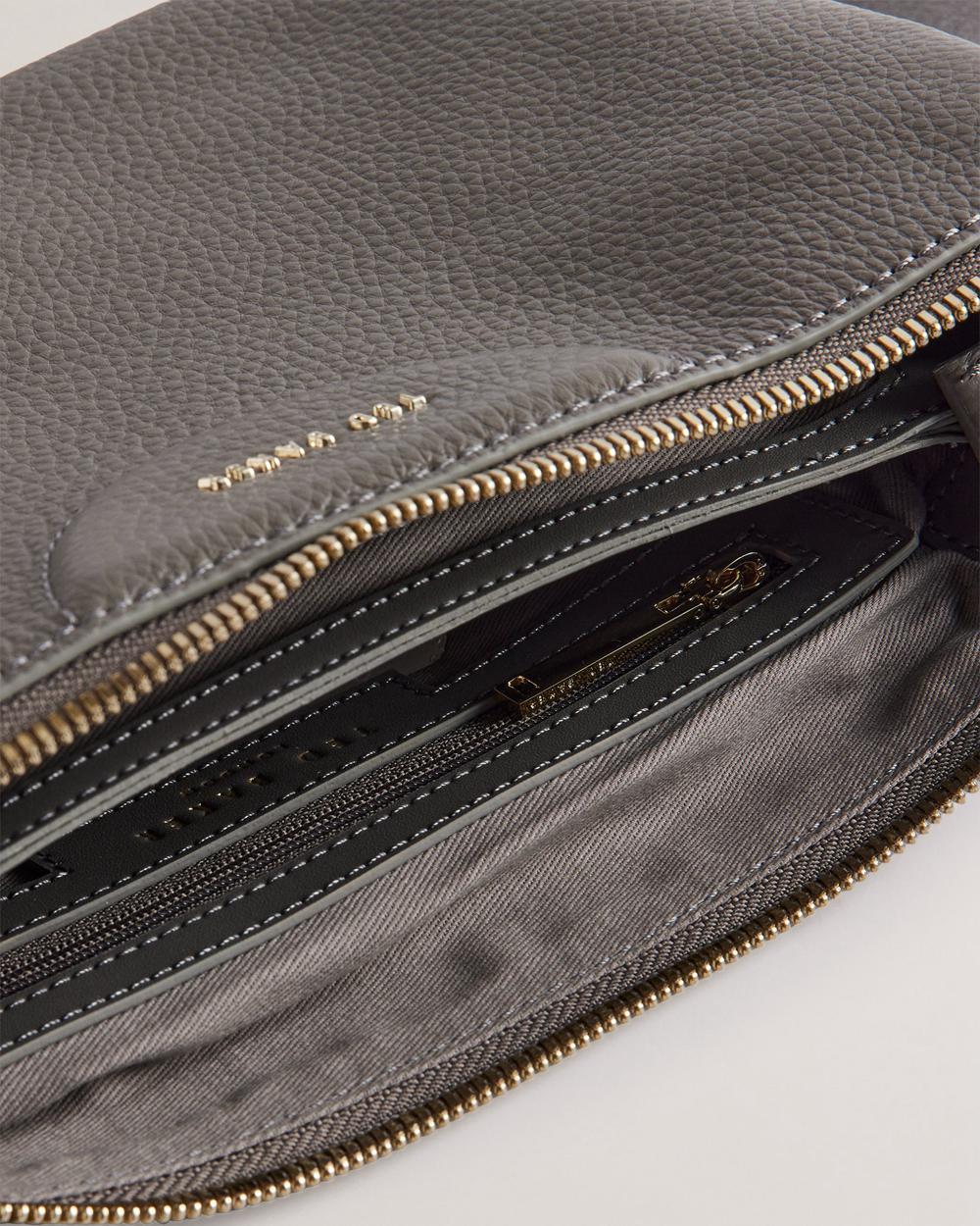 Mid-Grey Women Ted Baker ESILLE - Branded Webbing Crossbody Leather Crossbody Bags | NZ  GLUC-72498