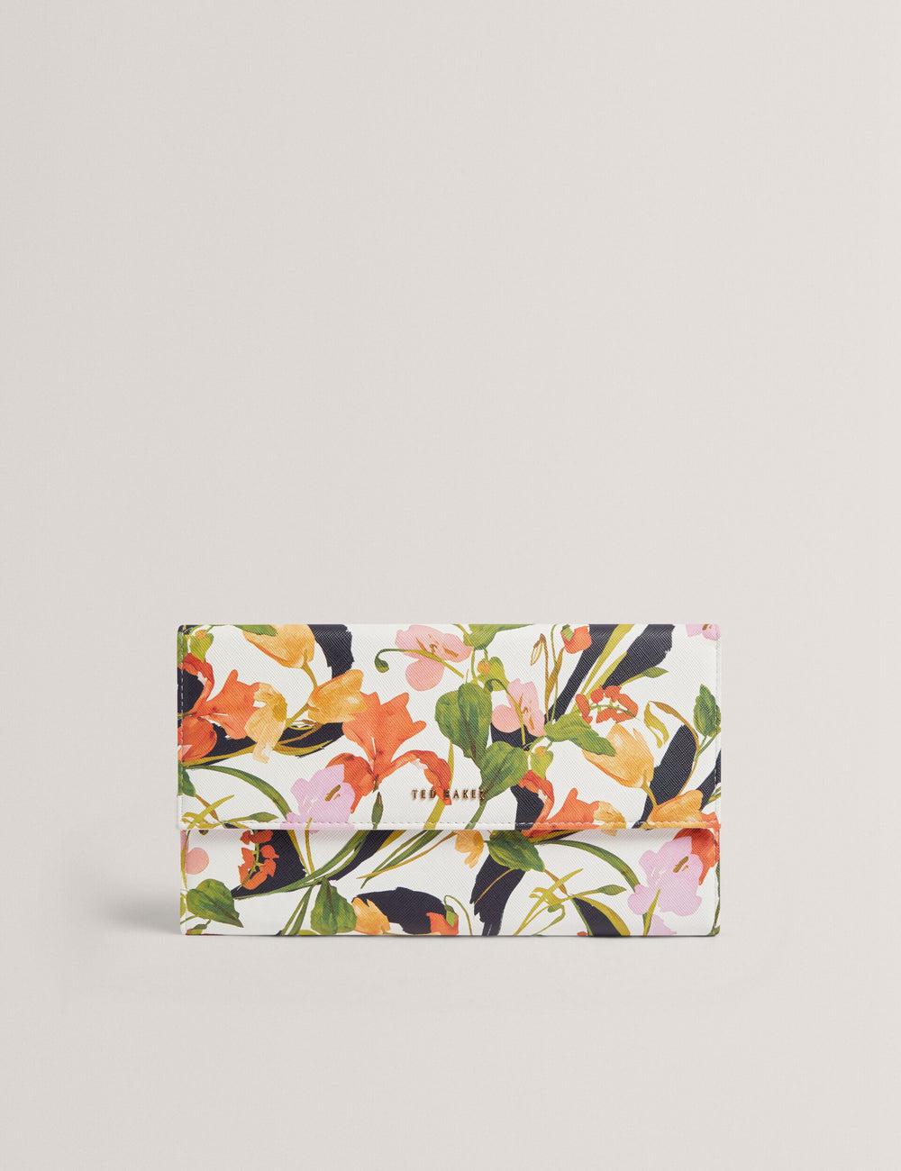 Nat-White Women Ted Baker JACIIIE - Floral Print Faux Leather Travel Wallets | NZ  MTBU-21736