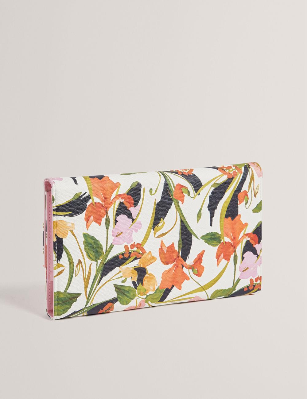 Nat-White Women Ted Baker JACIIIE - Floral Print Faux Leather Travel Wallets | NZ  MTBU-21736