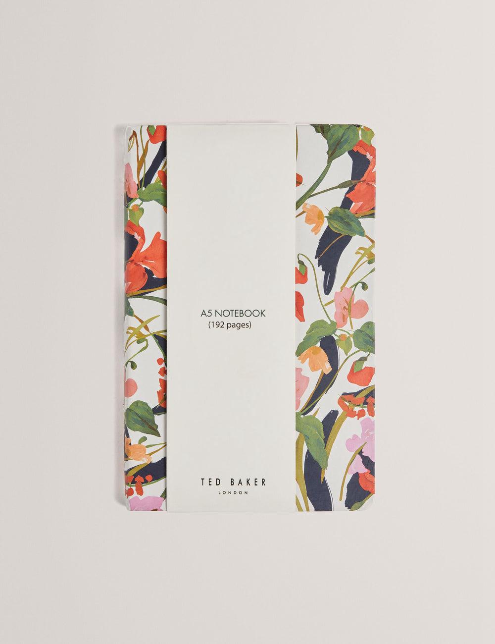 Nat-White Women Ted Baker KATIIES - Floral Print A5 Notebook Stationary | NZ  KIMH-68729