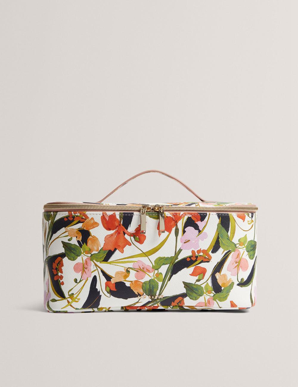 Nat-White Women Ted Baker LOUISII - Floral PU Top Handle Large Wash Bags | NZ  GEKN-54710
