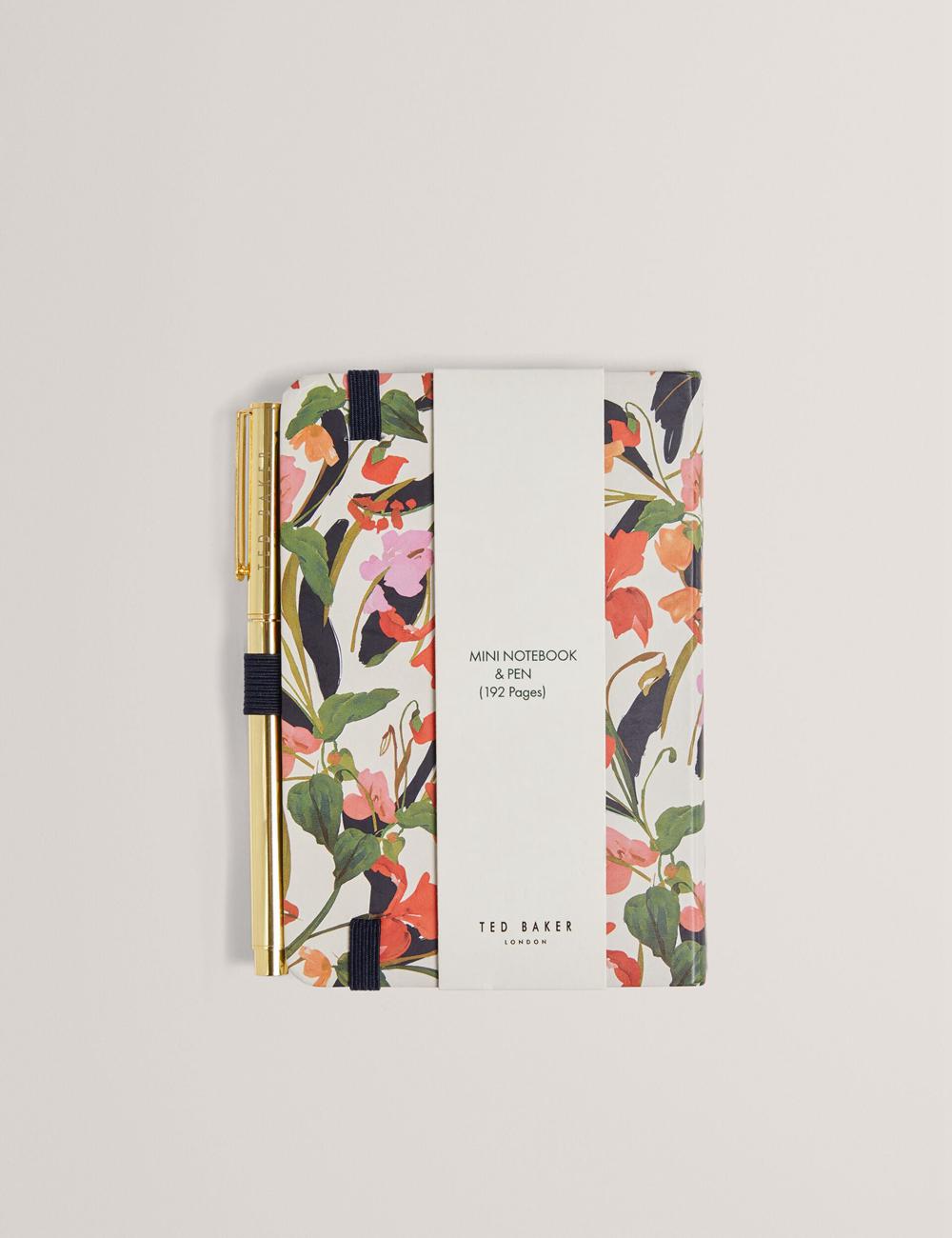 Nat-White Women Ted Baker WHINNA - Floral Print A6 Notebook & Pen Stationary | NZ  WVCF-54601
