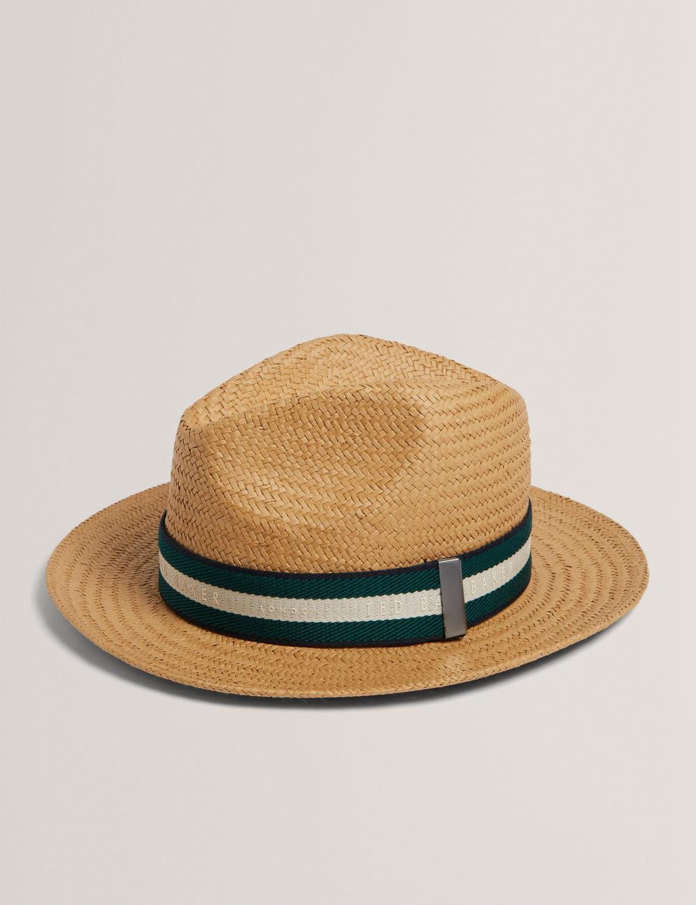 Natural Men Ted Baker ADRIENS - Straw Panama Webbing Detail Beach Hats | NZ  ZXBP-71528