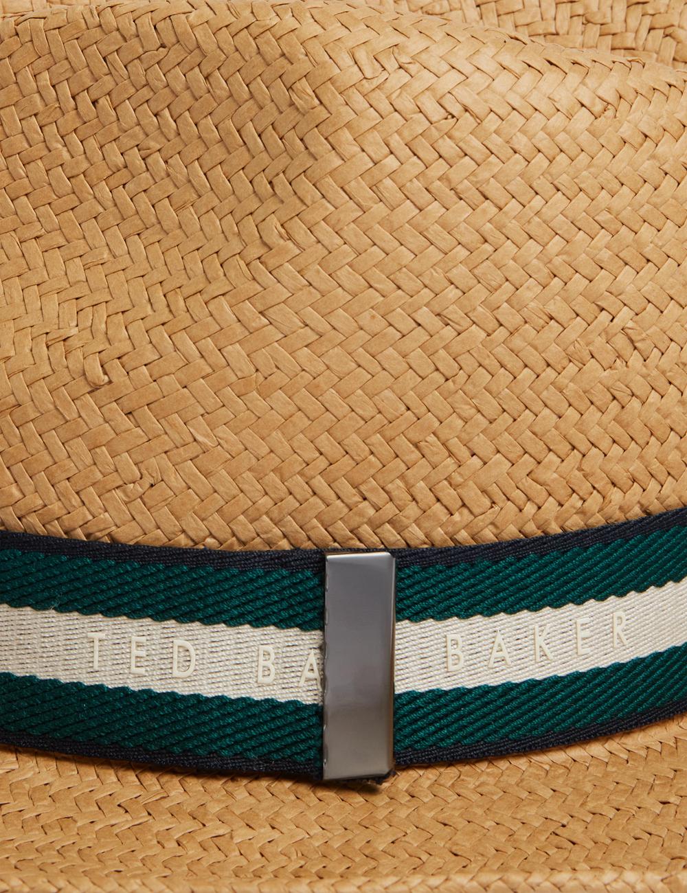 Natural Men Ted Baker ADRIENS - Straw Panama Webbing Detail Beach Hats | NZ  ZXBP-71528