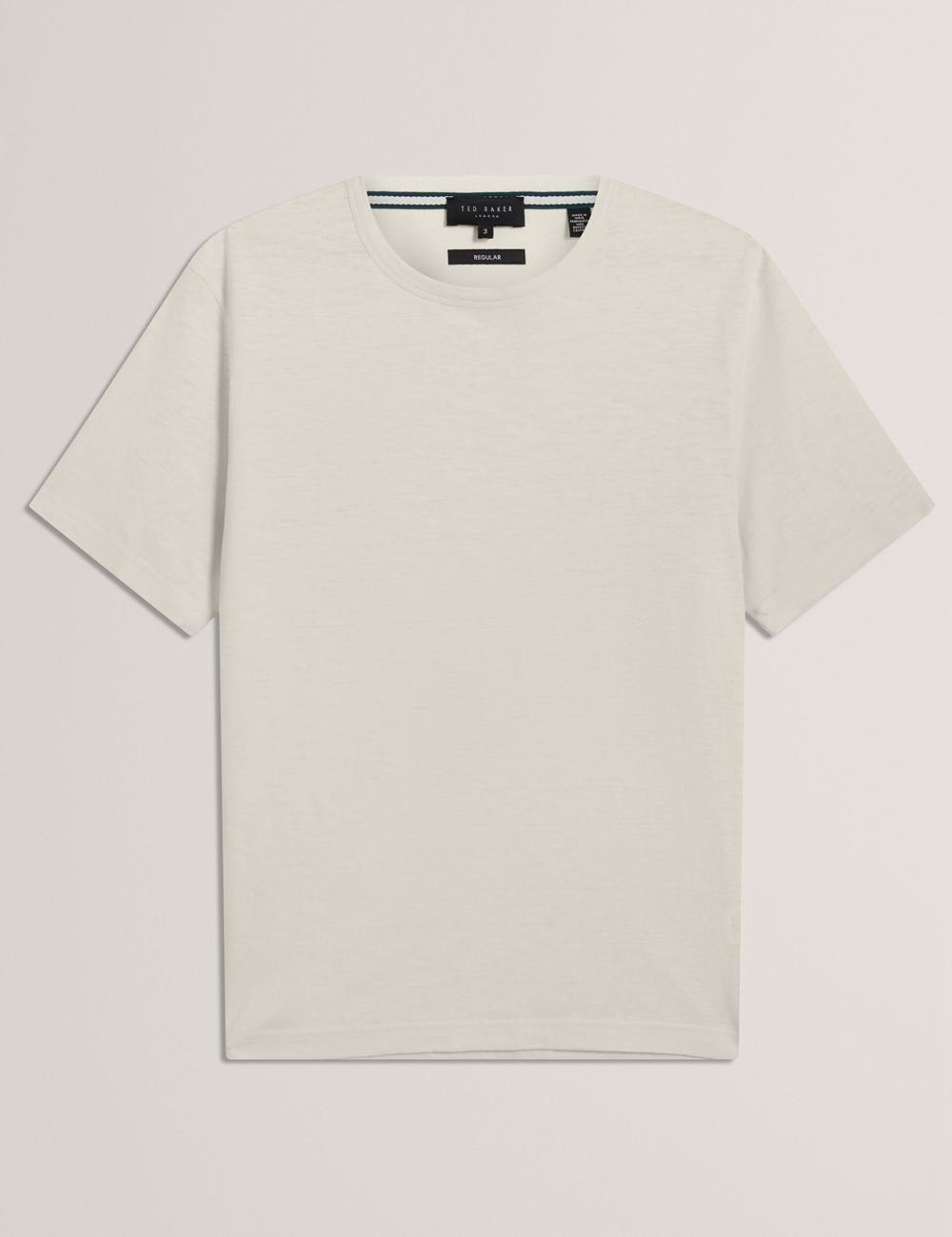 Natural Men Ted Baker BARTOL - Regular Cotton Linen Crew Neck T-Shirts | NZ  ECTH-48369