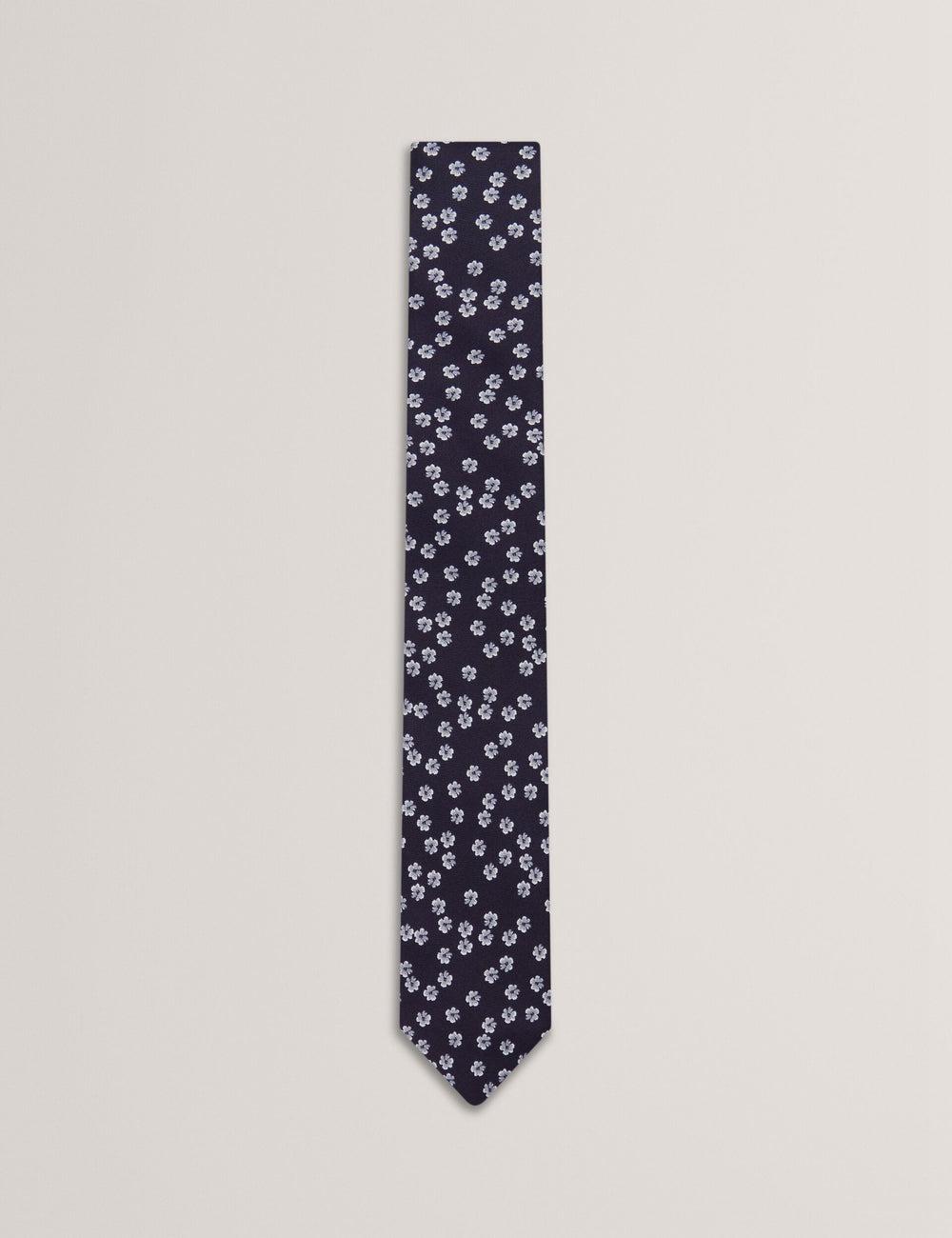 Navy Men Ted Baker BENTLYY - Ditsy Floral Print Silk Ties | NZ  HSXG-40613