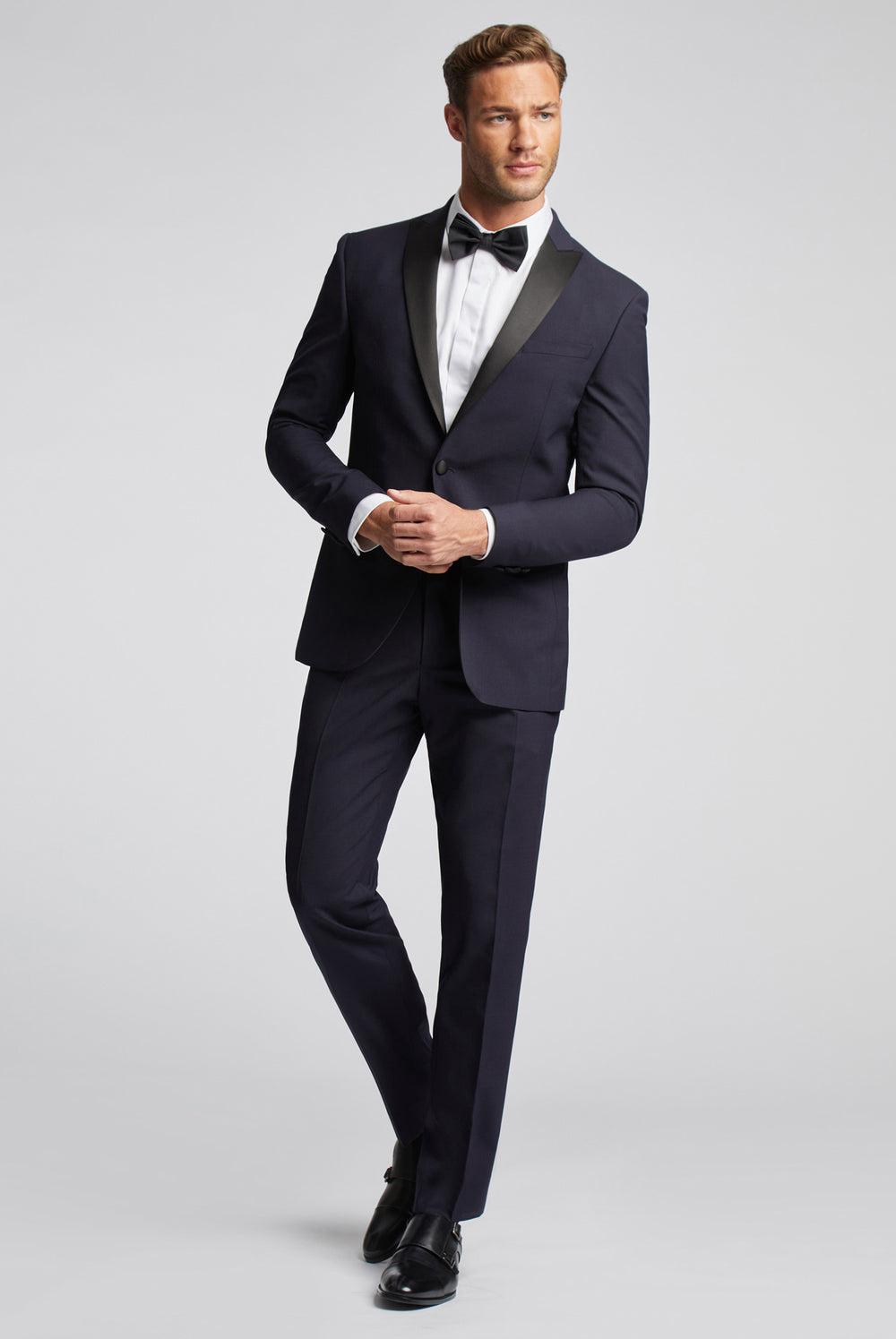 Navy Men Ted Baker BREENTS - Slim Fit Navy Tuxedo Trousers | NZ  KUMN-28973