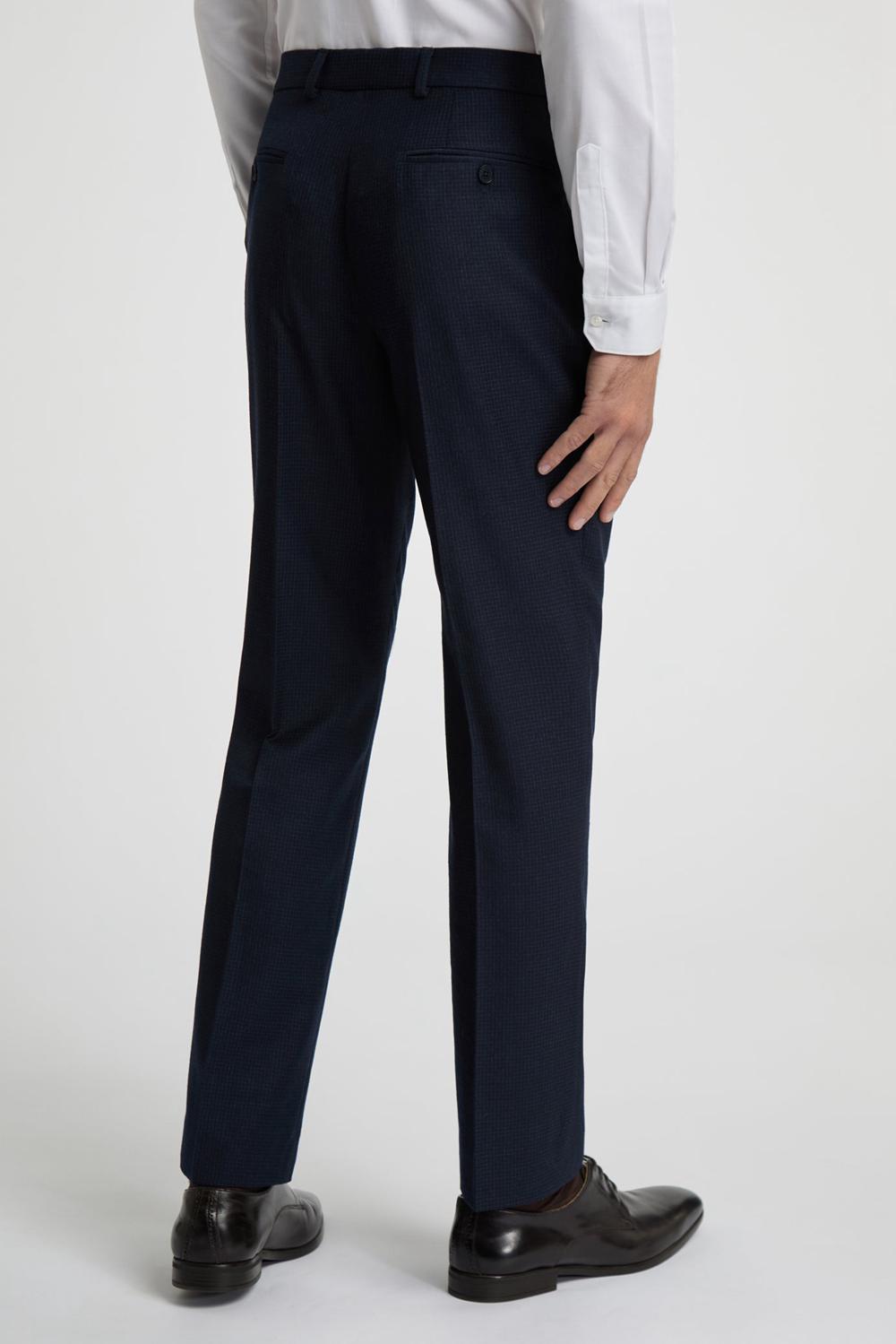Navy Men Ted Baker CANISTS - Grid Check Regular Fit Suit Trousers | NZ  COST-76925