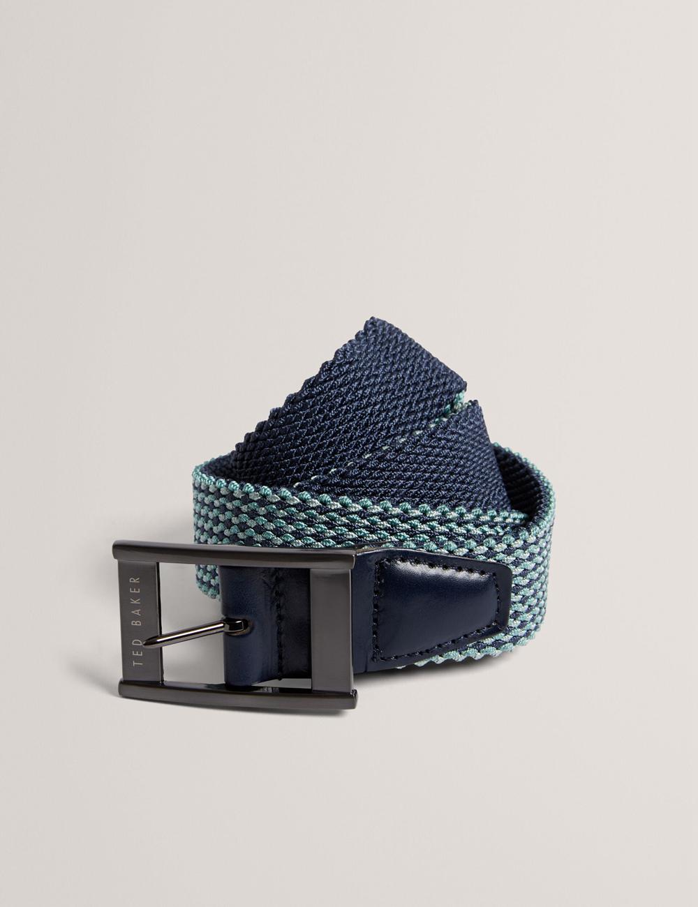 Navy Men Ted Baker COLUMMM - Reversible Woven Elasticated Belts | NZ  PVKX-49508
