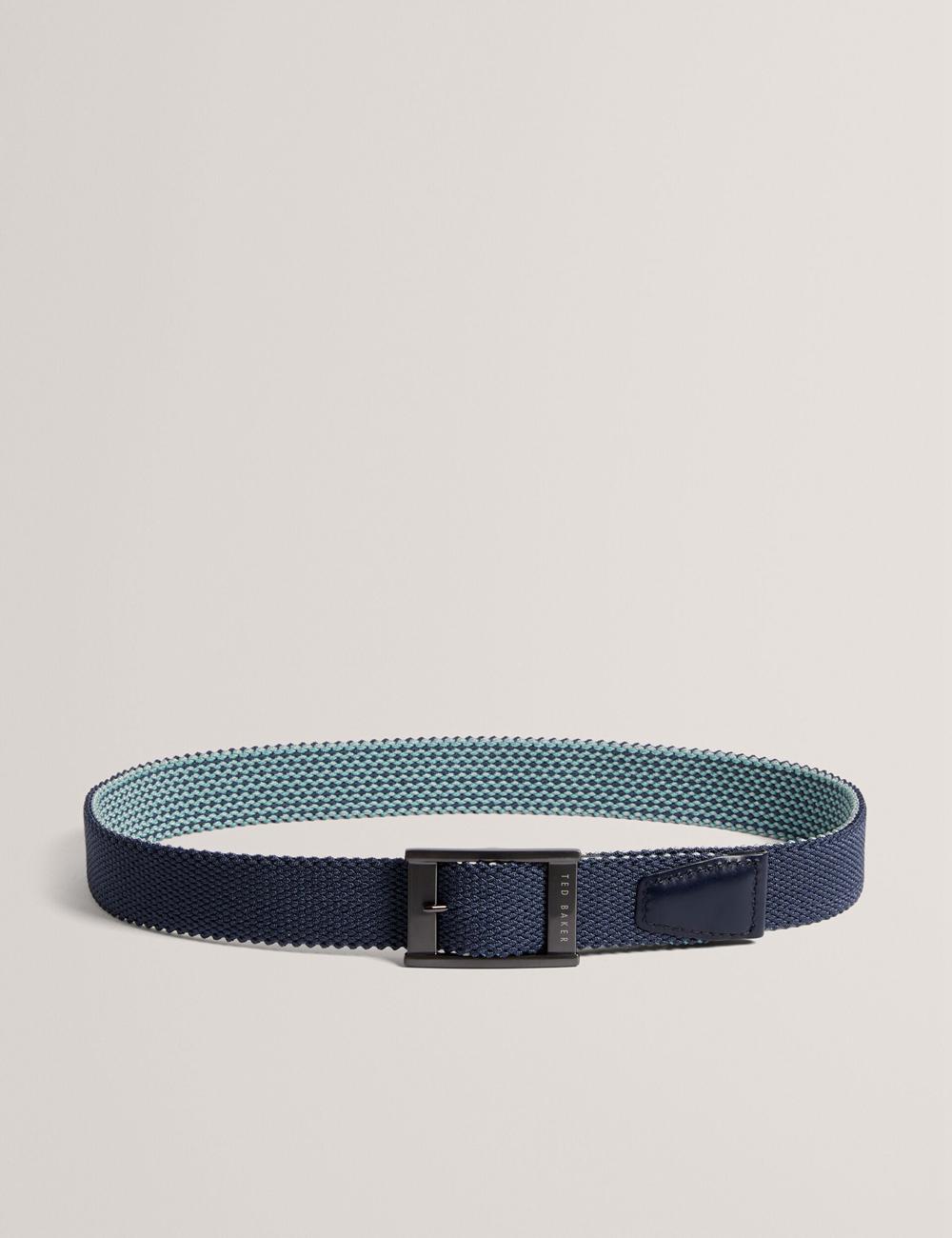 Navy Men Ted Baker COLUMMM - Reversible Woven Elasticated Belts | NZ  PVKX-49508