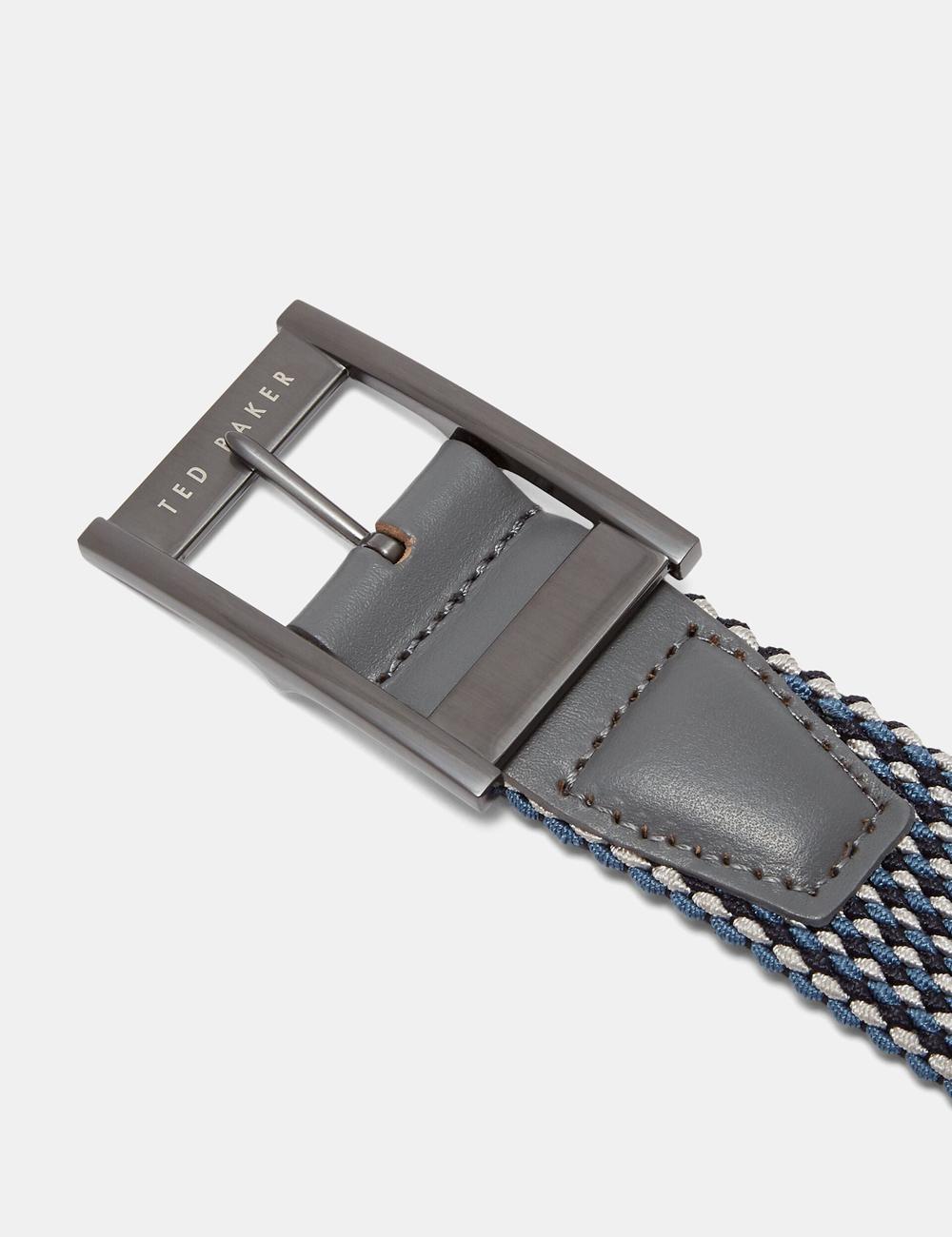 Navy Men Ted Baker COLUMM - Reversible Woven Stretch Elasticated Belts | NZ  CIKE-72403