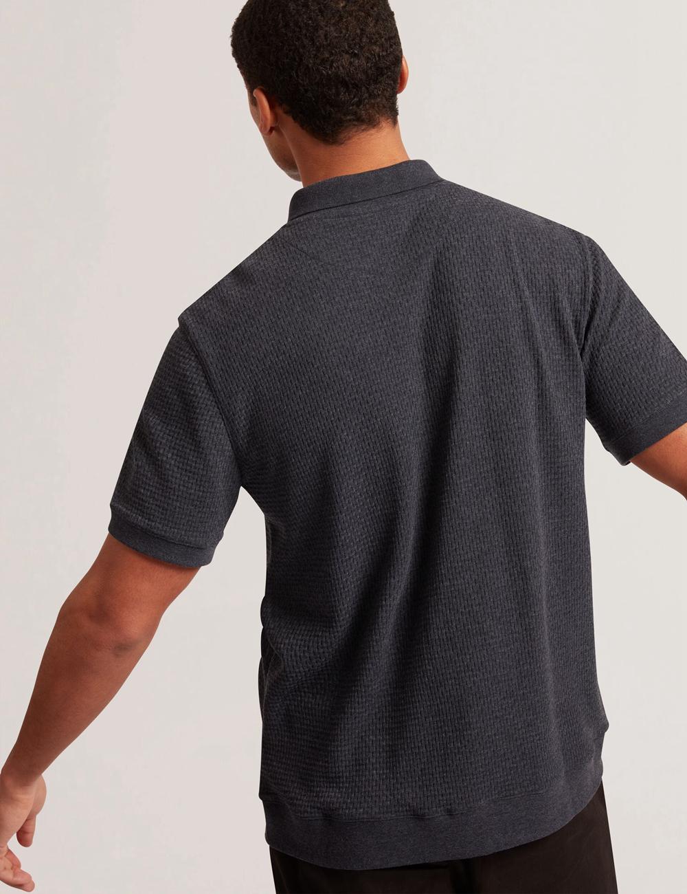 Navy Men Ted Baker CONNYR - Short Sleeve Button Through Polos Shirts | NZ  VLKH-45320