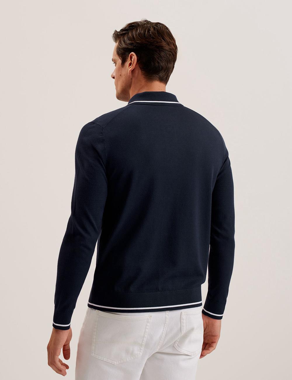Navy Men Ted Baker ELMDON LS Diamond Button Through Casual Shirts | NZ  ZFGX-85934