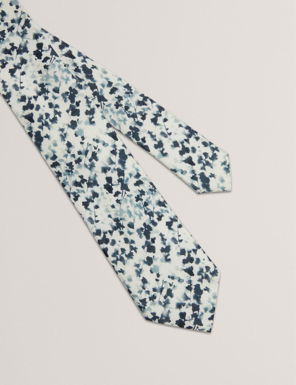Navy Men Ted Baker ELMSTED - Blurred Floral Print Silk Ties | NZ  VRLA-81792