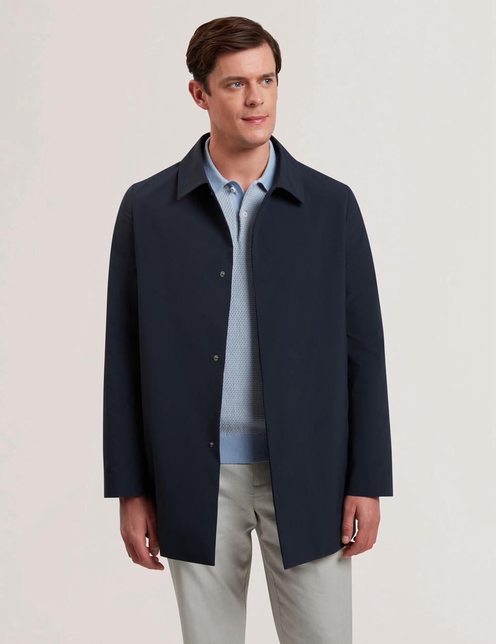 Navy Men Ted Baker HUMMELS - Lightweight Short City Mac Jackets | NZ  XWME-49780
