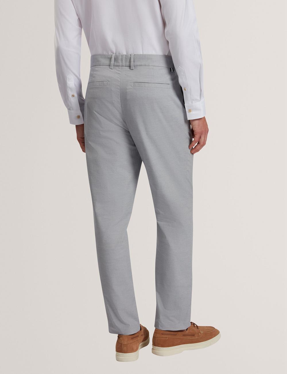 Navy Men Ted Baker JACKUS - Regular Fit Cotton Blend Chino Trousers | NZ  UZTX-60954