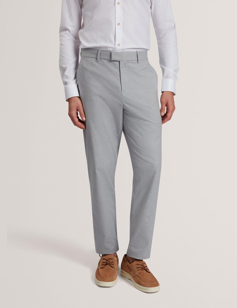 Navy Men Ted Baker JACKUS - Regular Fit Cotton Blend Chino Trousers | NZ  UZTX-60954