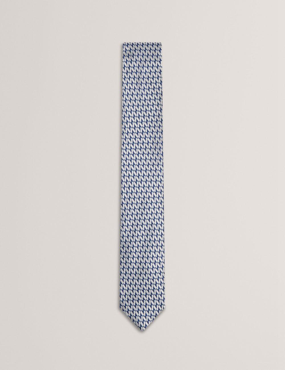 Navy Men Ted Baker MILAK - Geometric Pattern Silk Ties | NZ  WLXG-27810