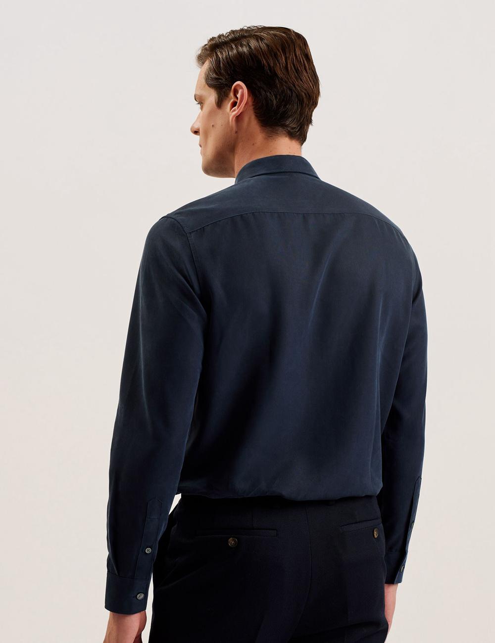 Navy Men Ted Baker NESSMEN - Embroidered Detail Relaxed Fit Casual Shirts | NZ  BSLH-92873