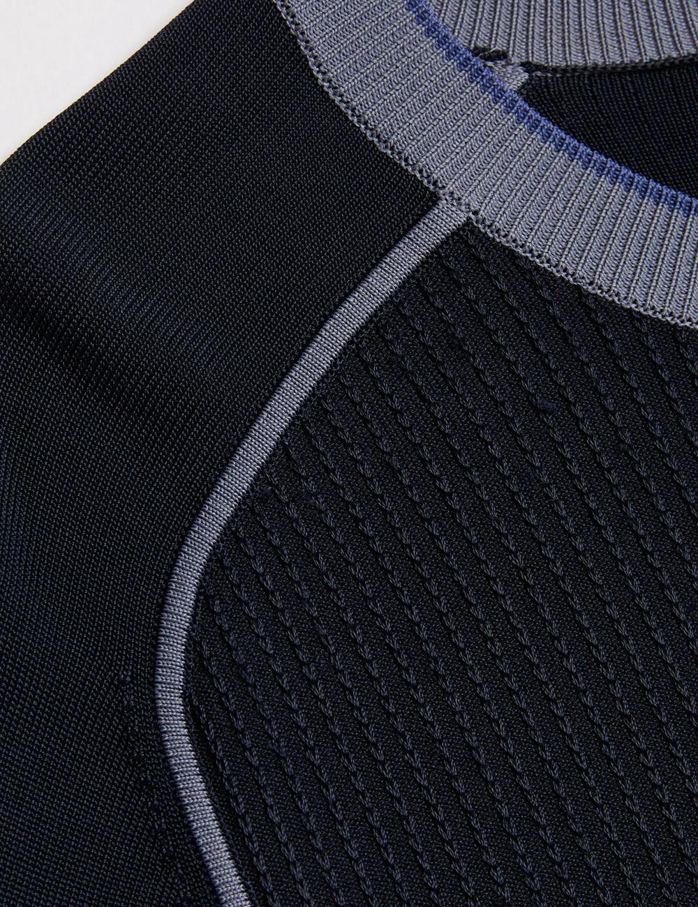 Navy Men Ted Baker TOREZ - Long Sleeve Textured Knit Top Jumpers | NZ  FHZD-90843
