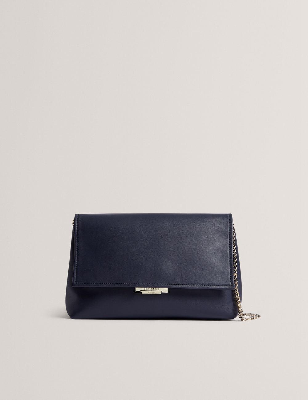 Navy Women Ted Baker DEMAE - Leather Fold Over Chain Shoulder Bags | NZ  ASML-59803